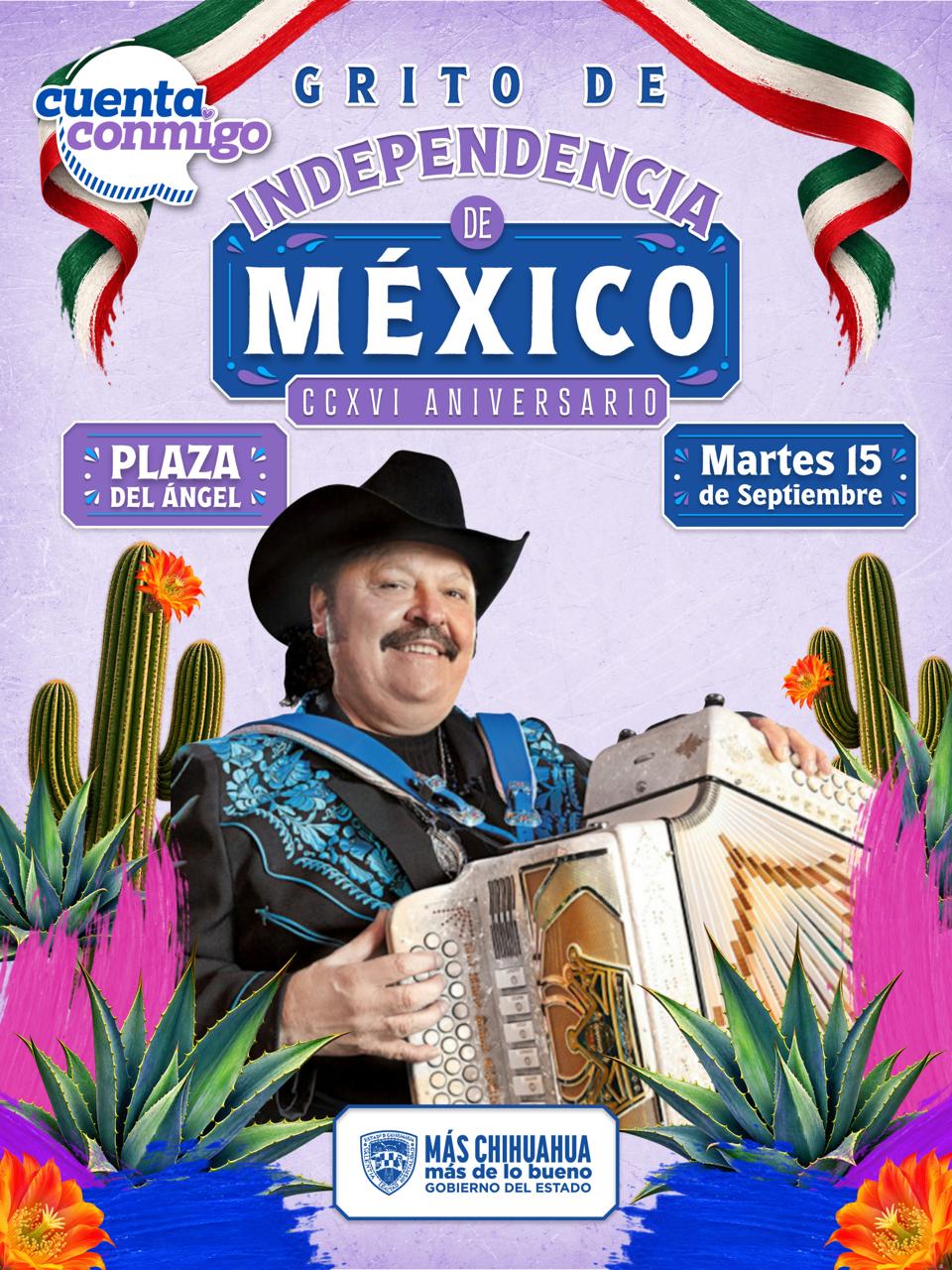 *Invita Gobierno del Estado a la ciudadanía a los festejos por el CCXVI Aniversario del Grito de Independencia*